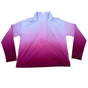 NWT T by Talbots Purple Ombre Cropped Athleisure Top Size S